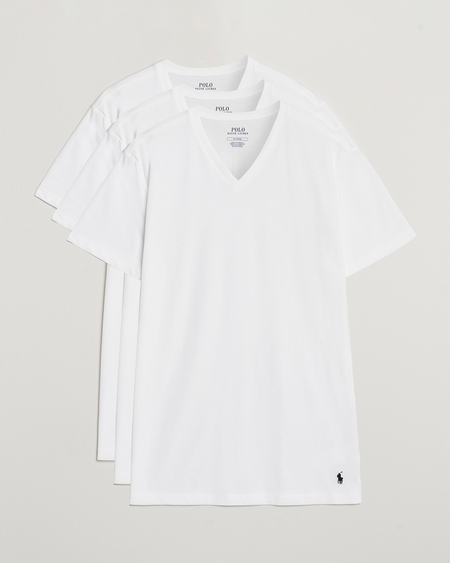 Men | T-Shirts | Polo Ralph Lauren | 3-Pack V Neck T-Shirt White