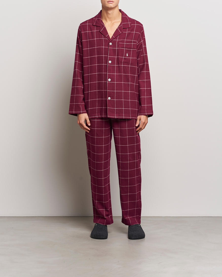 Men | Polo Ralph Lauren Pyjama Set Damson Red Windowpane | Polo Ralph Lauren | Pyjama Set Damson Red Windowpane