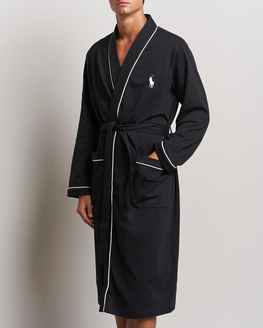 Men | Polo Ralph Lauren Cotton Jersey Robe Black | Polo Ralph Lauren | Cotton Jersey Robe Black