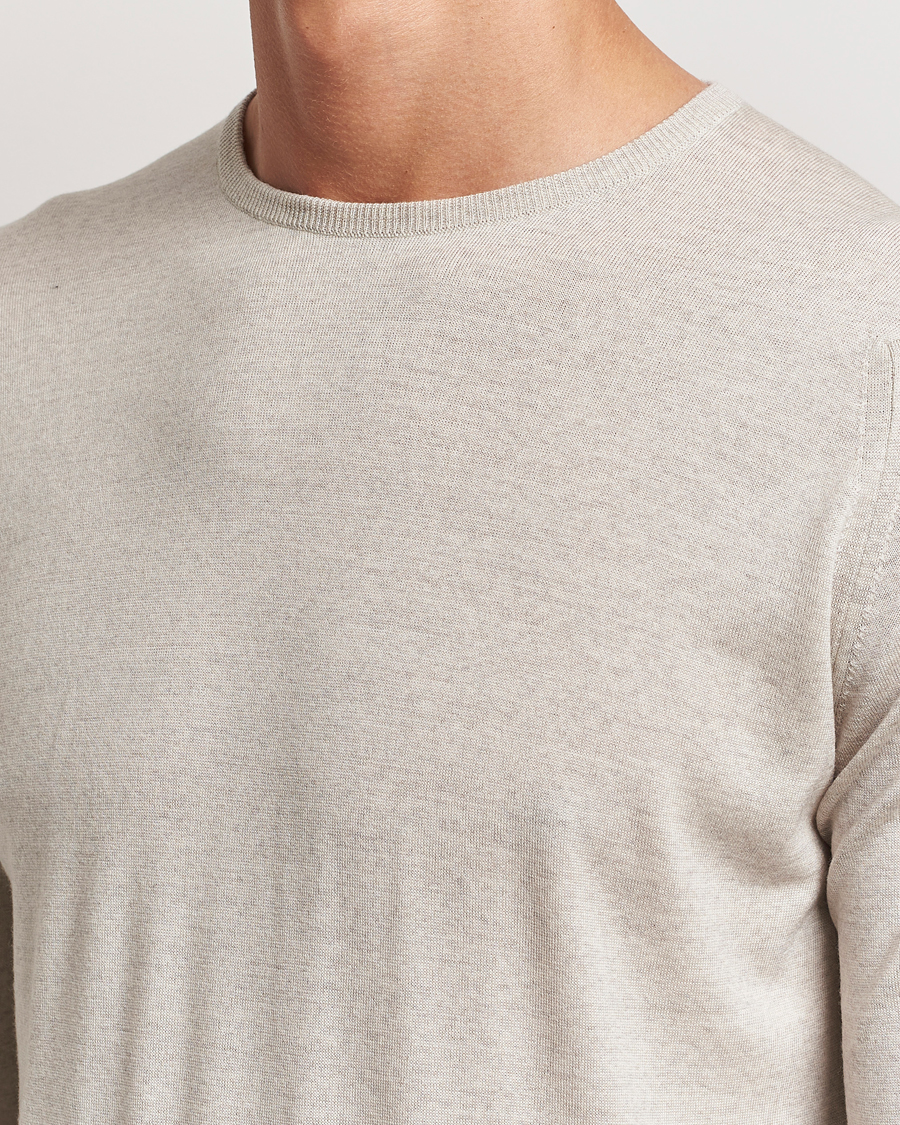Men | Sweaters & Knitwear | John Smedley | Lundy Extra Fine Merino Crew Neck Grey Fleece