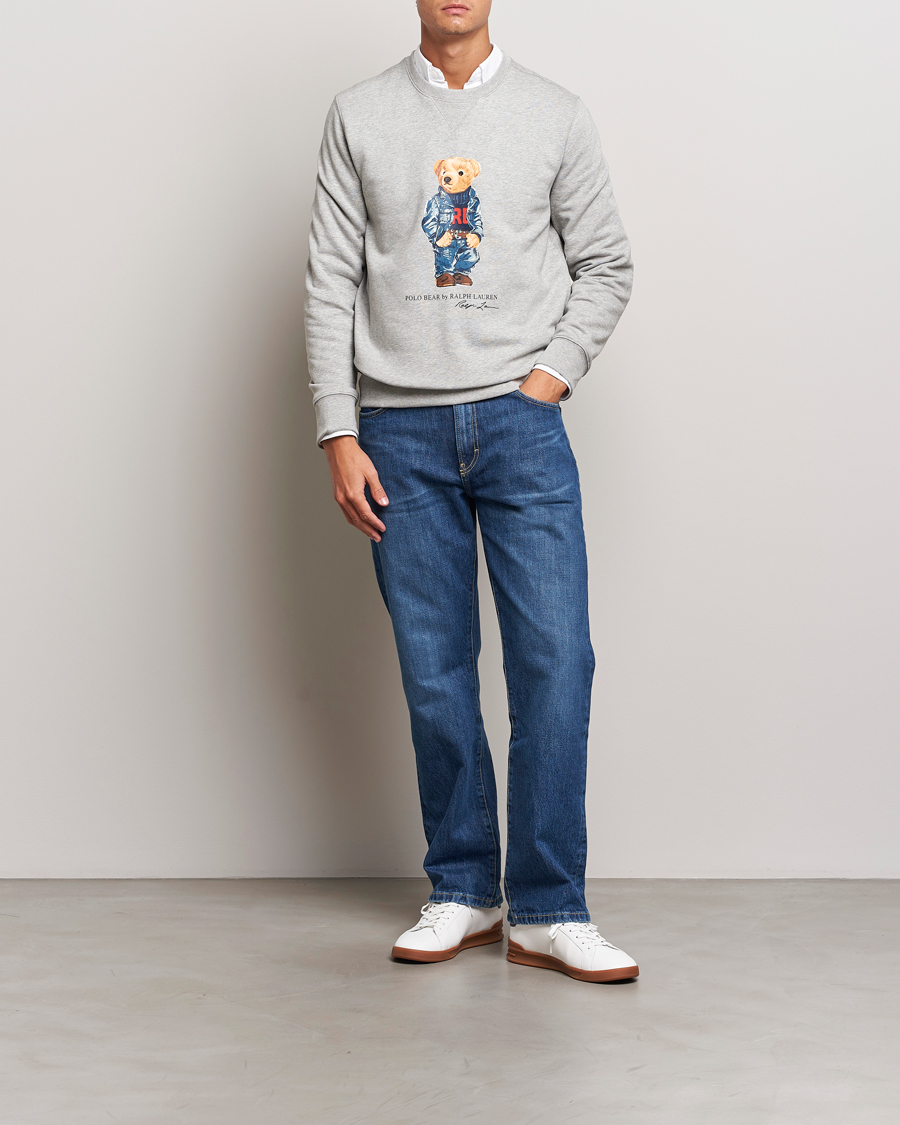 Men | Sweaters & Knitwear | Polo Ralph Lauren | Crew Neck Sweatshirt Andover Heather Denim Bear