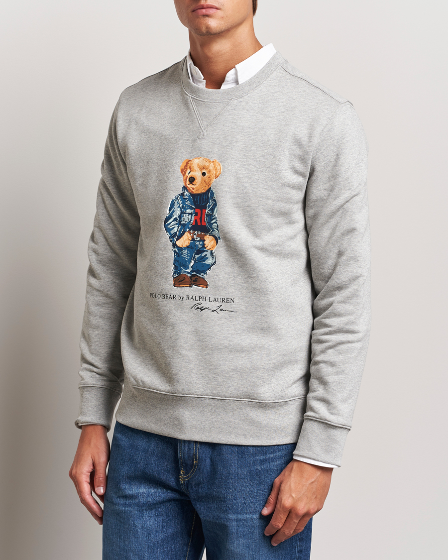 Men | Sweaters & Knitwear | Polo Ralph Lauren | Crew Neck Sweatshirt Andover Heather Denim Bear