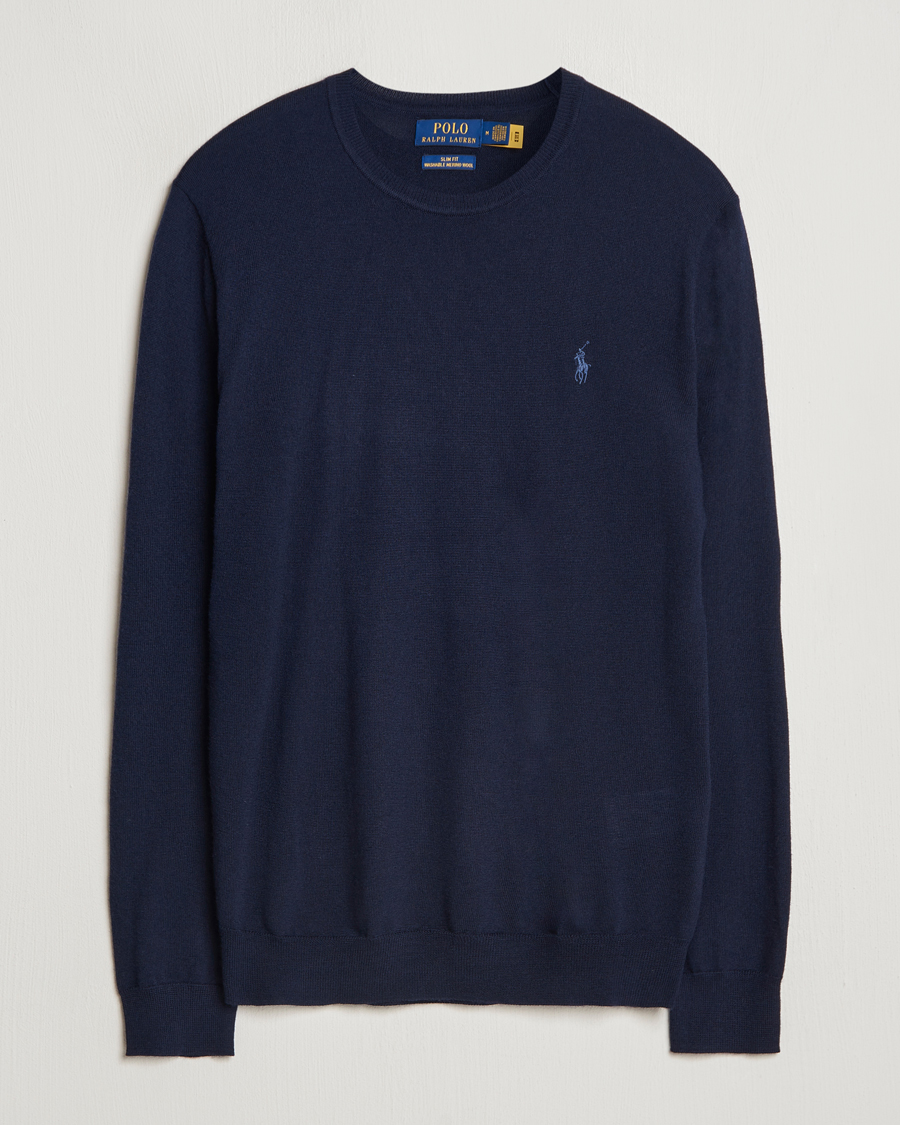 Men | Sweaters & Knitwear | Polo Ralph Lauren | Merino Crew Neck Pullover Hunter Navy