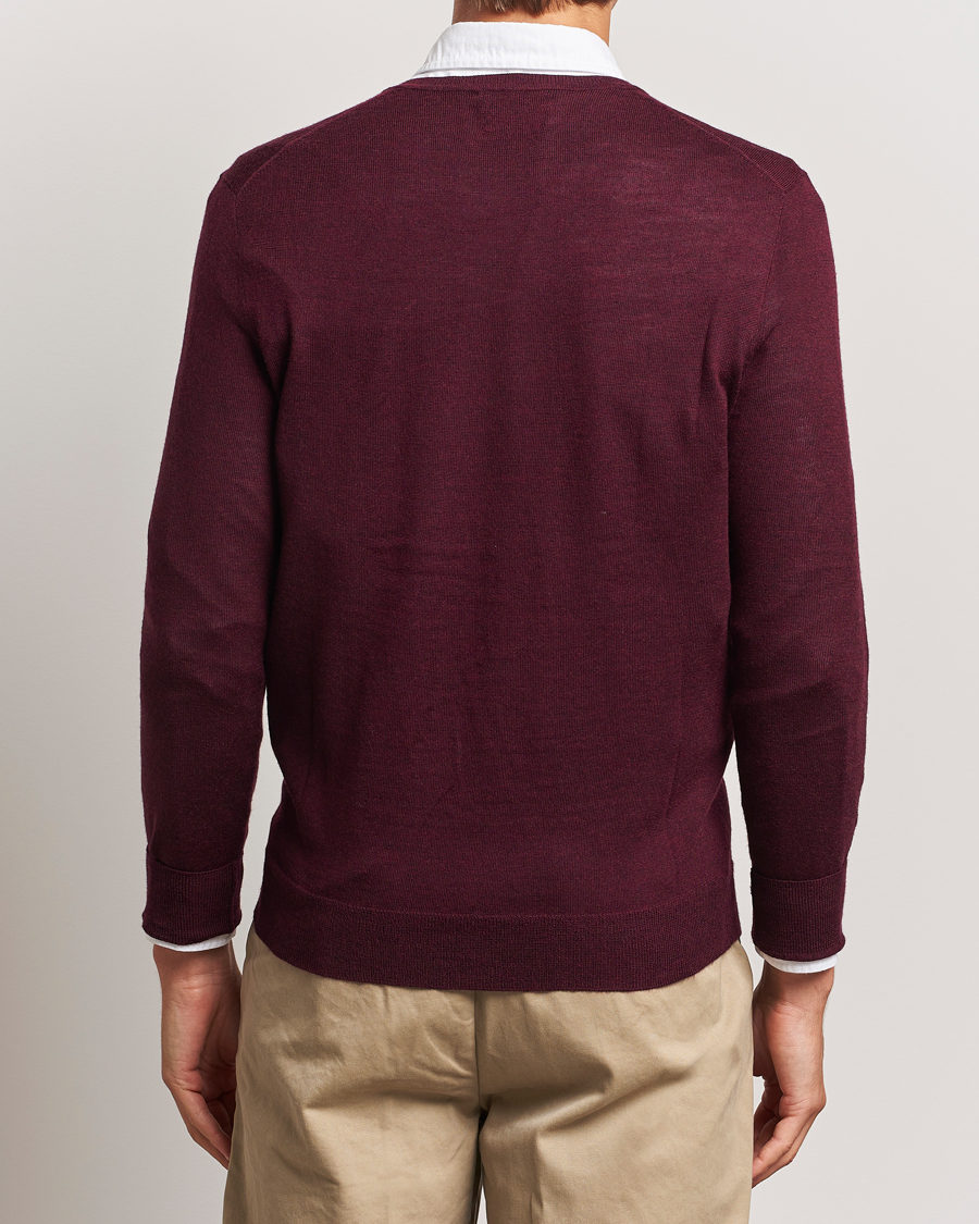 Men | Sweaters & Knitwear | Polo Ralph Lauren | Merino Crew Neck Pullover Aged Wine Heather