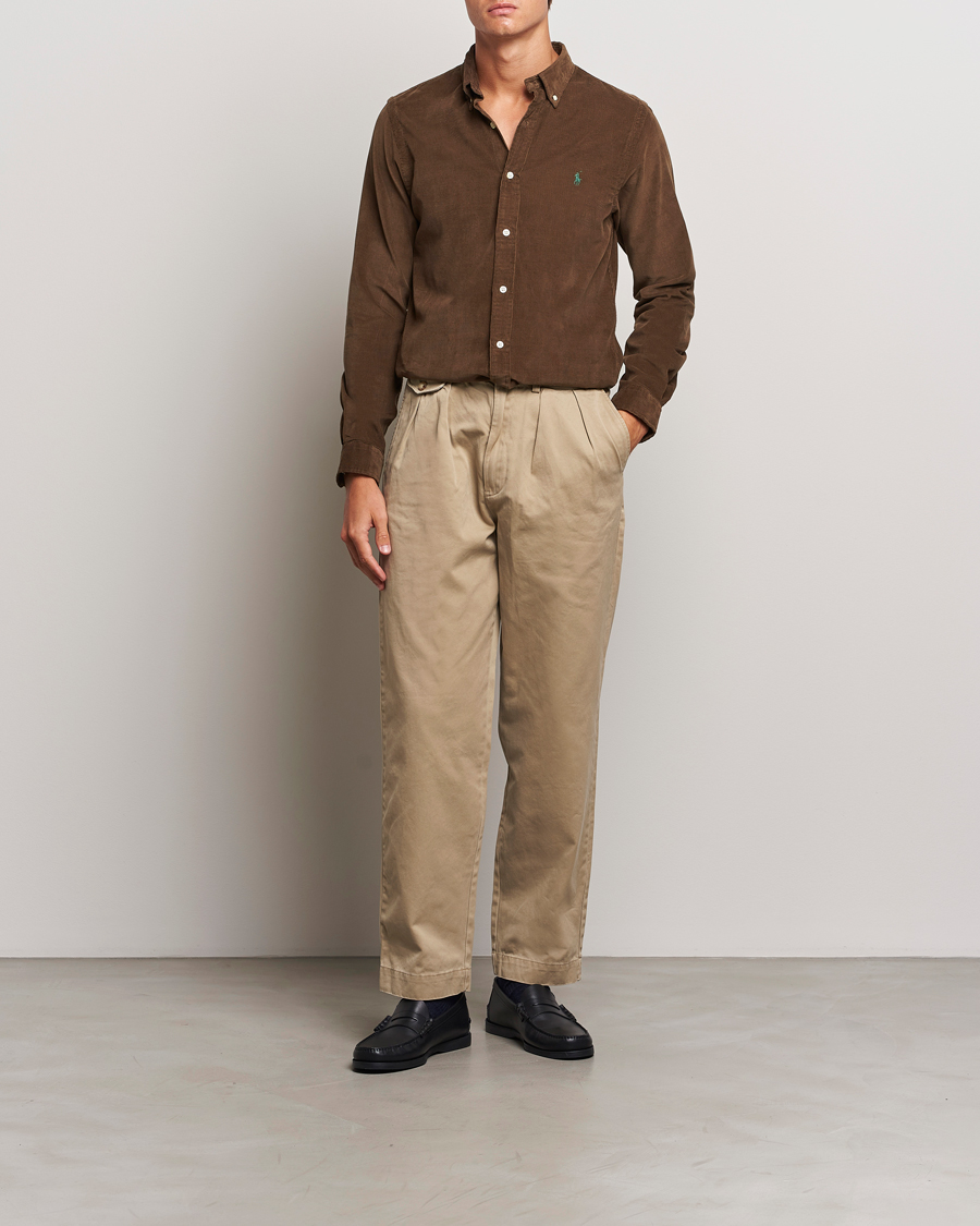 Men | Shirts | Polo Ralph Lauren | Slim Fit Corduroy Shirt Chocolate Mousse