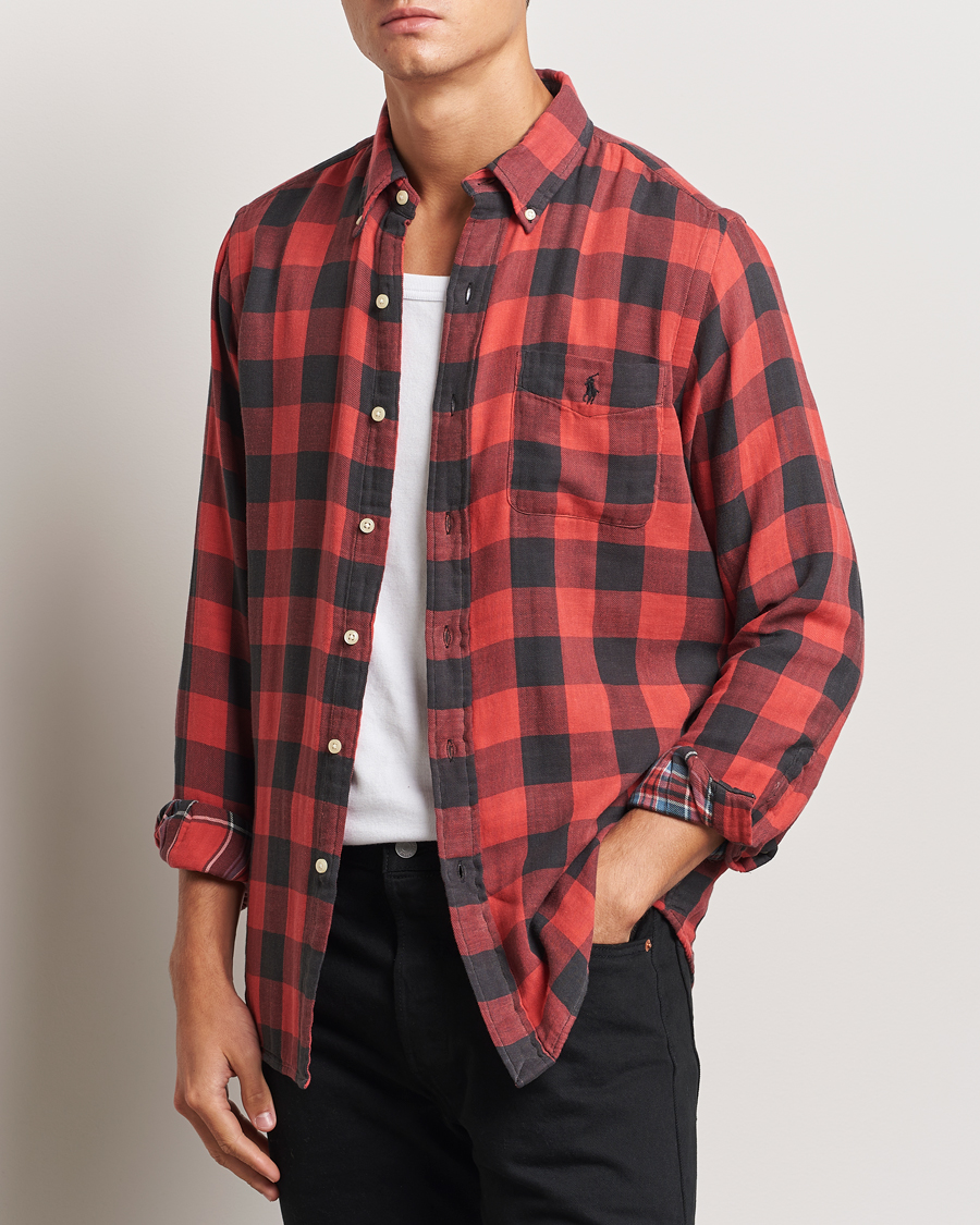 Men | Shirts | Polo Ralph Lauren | Double Face Custom Fit Check Shirt Red/Black