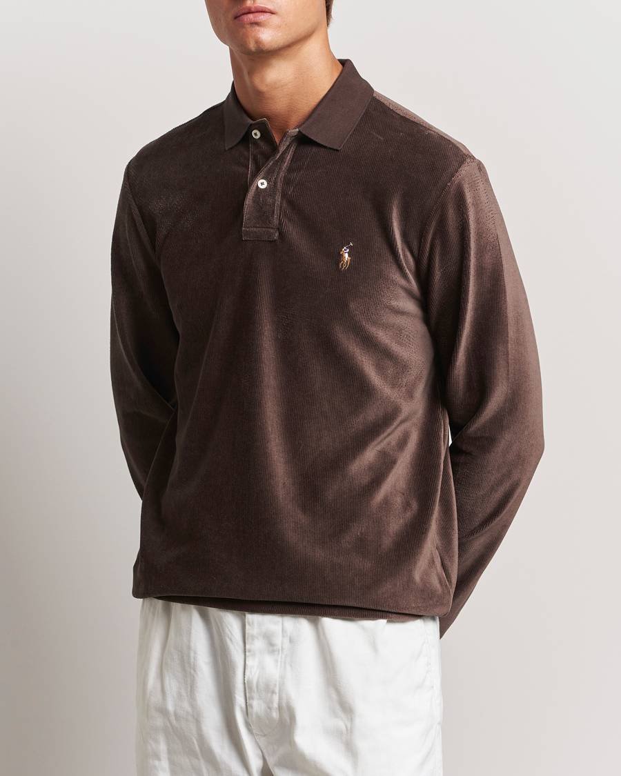Men | Sweaters & Knitwear | Polo Ralph Lauren | Corduroy Long Sleeve Polo Circuit Brown
