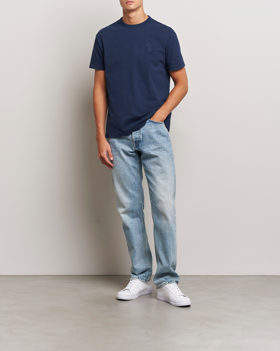 Men | T-Shirts | Polo Ralph Lauren | Tonal Polo Player Tee Cruise Navy