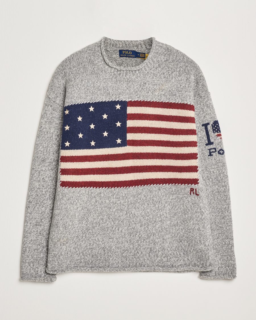 Men | Sweaters & Knitwear | Polo Ralph Lauren | Wool Flag Sweater Grey Combo