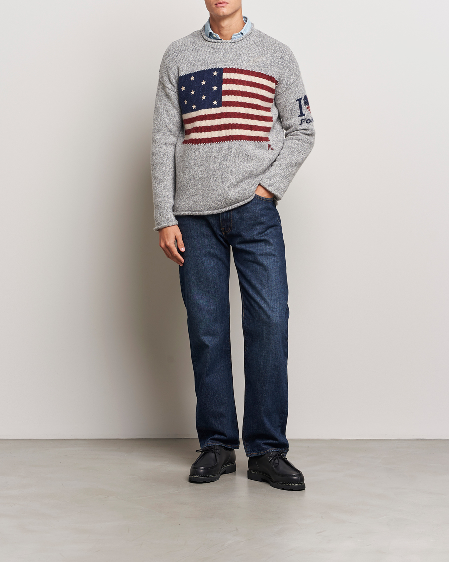 Men | Sweaters & Knitwear | Polo Ralph Lauren | Wool Flag Sweater Grey Combo