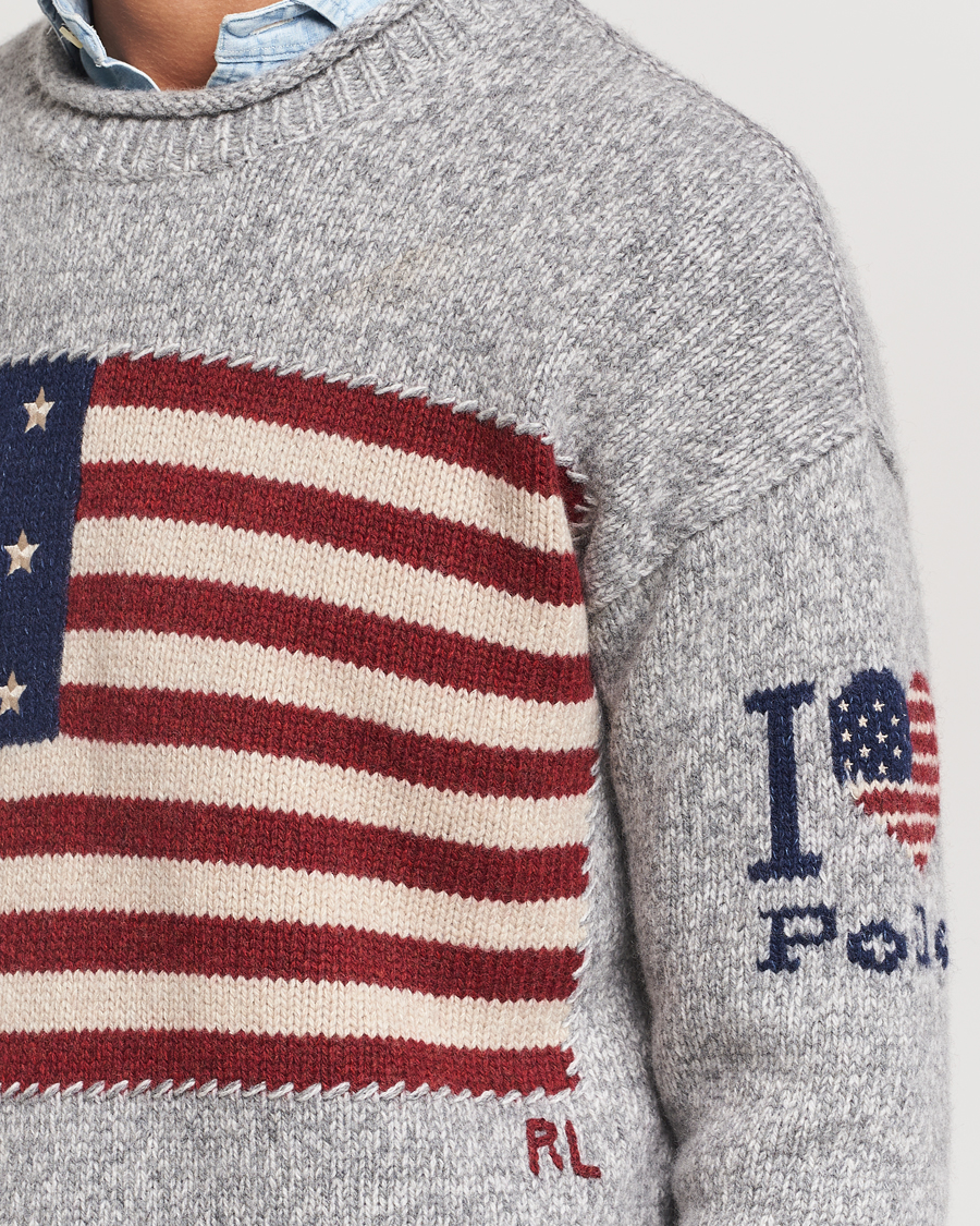 Men | Sweaters & Knitwear | Polo Ralph Lauren | Wool Flag Sweater Grey Combo