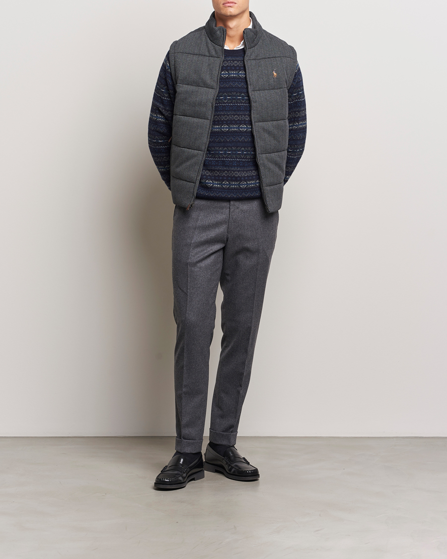 Men | Coats & Jackets | Polo Ralph Lauren | Quilted Vest Stadium Grey Heather Herringbone