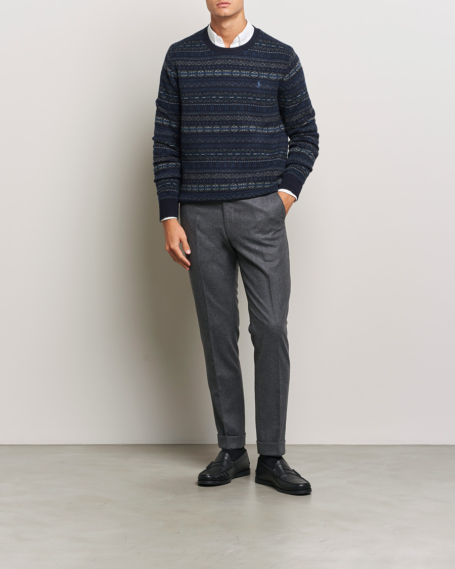 Men | Sweaters & Knitwear | Polo Ralph Lauren | Wool Fairisle Sweater Navy Combo