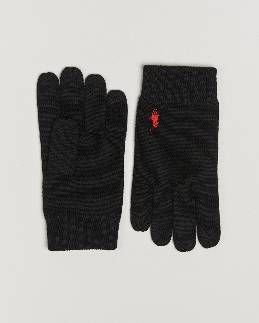 Men | Polo Ralph Lauren Merino Gloves Polo Black | Polo Ralph Lauren | Merino Gloves Polo Black