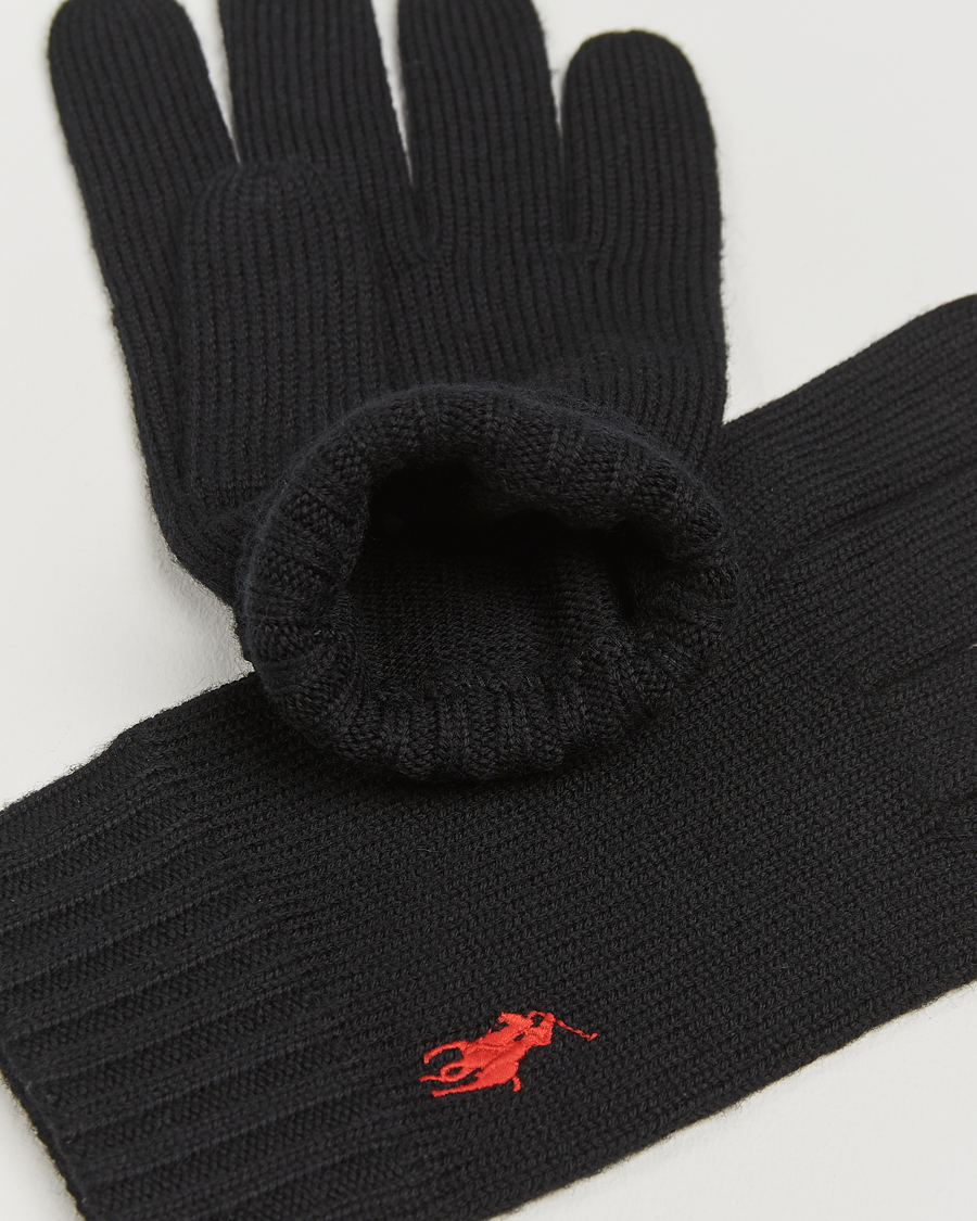 Men | Polo Ralph Lauren Merino Gloves Polo Black | Polo Ralph Lauren | Merino Gloves Polo Black