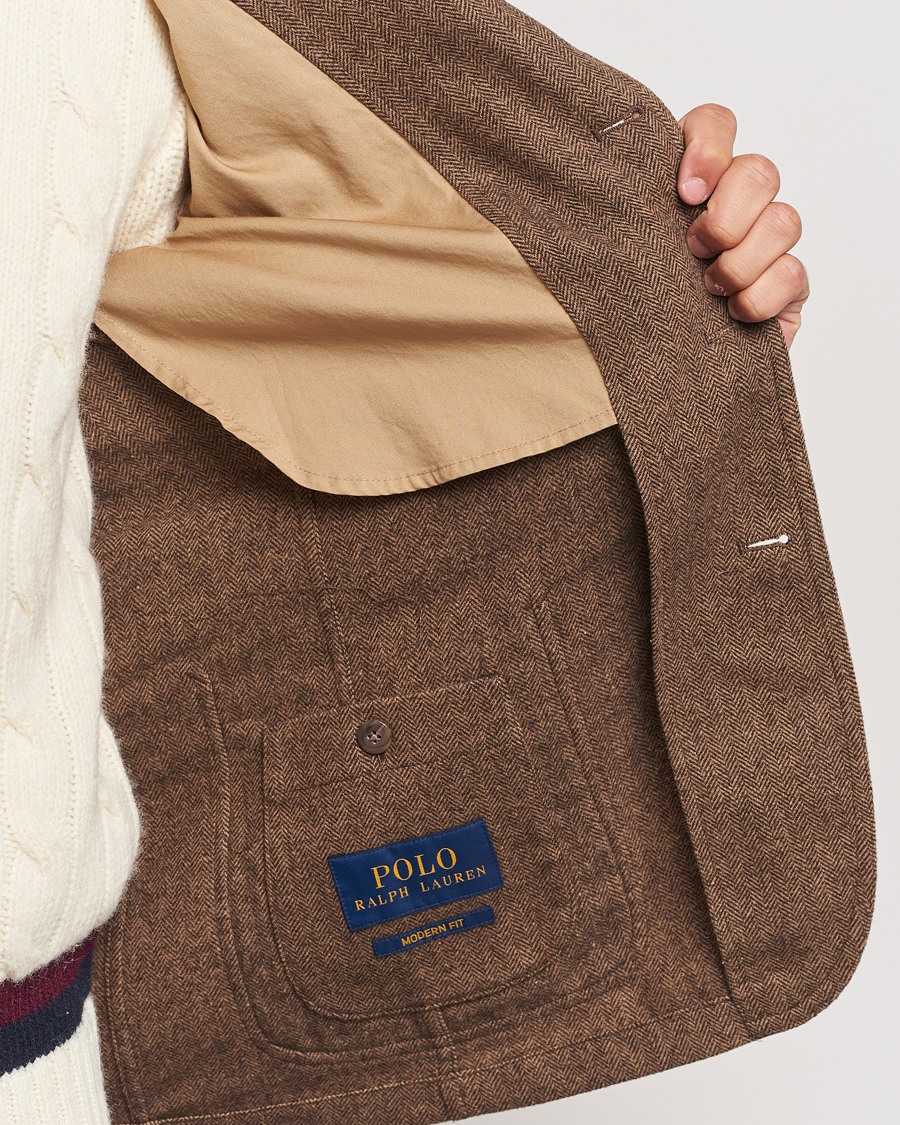 Men | Blazers | Polo Ralph Lauren | Classic Herringbone Sportcoat Brown/Tan