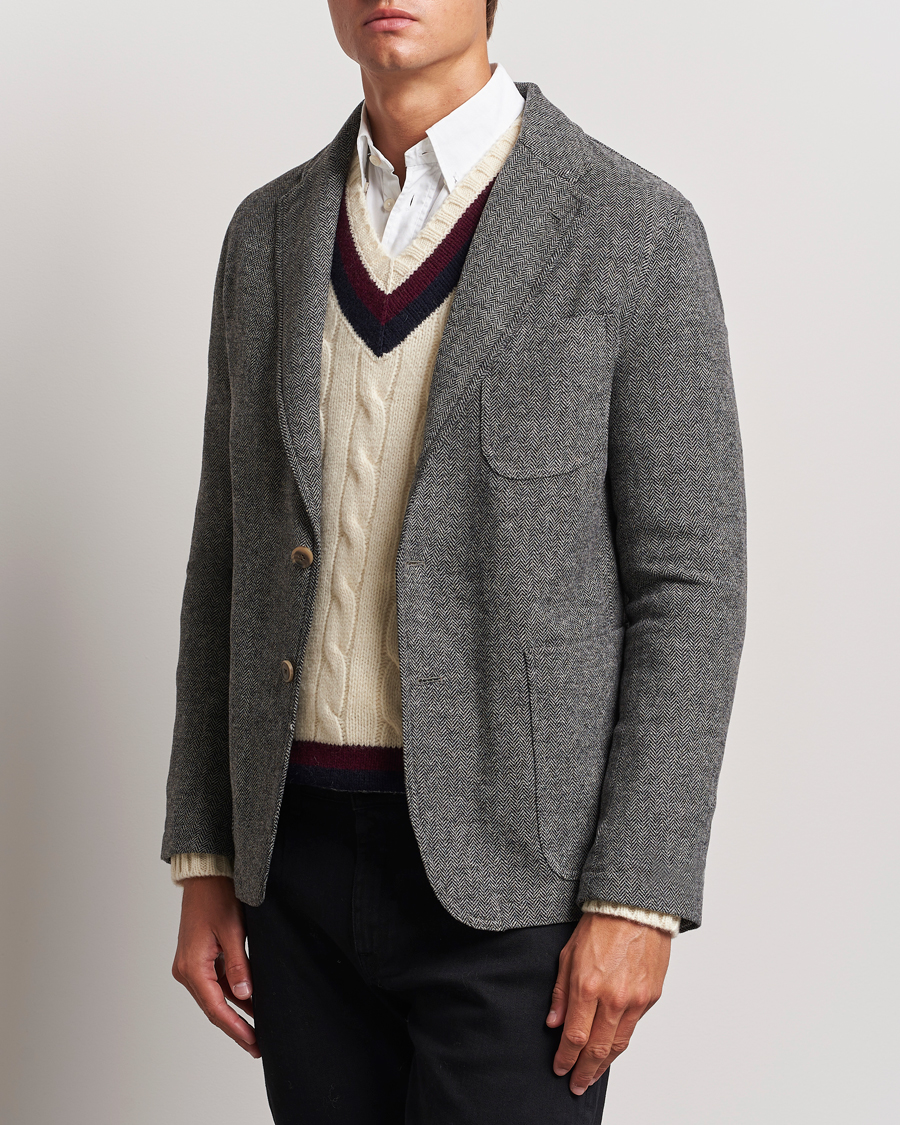 Men | Blazers | Polo Ralph Lauren | Classic Herringbone Sportcoat Black/Cream