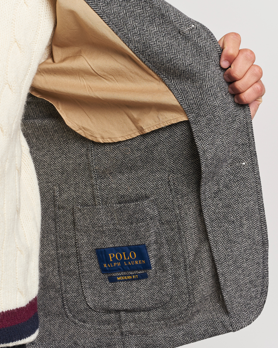 Men | Blazers | Polo Ralph Lauren | Classic Herringbone Sportcoat Black/Cream