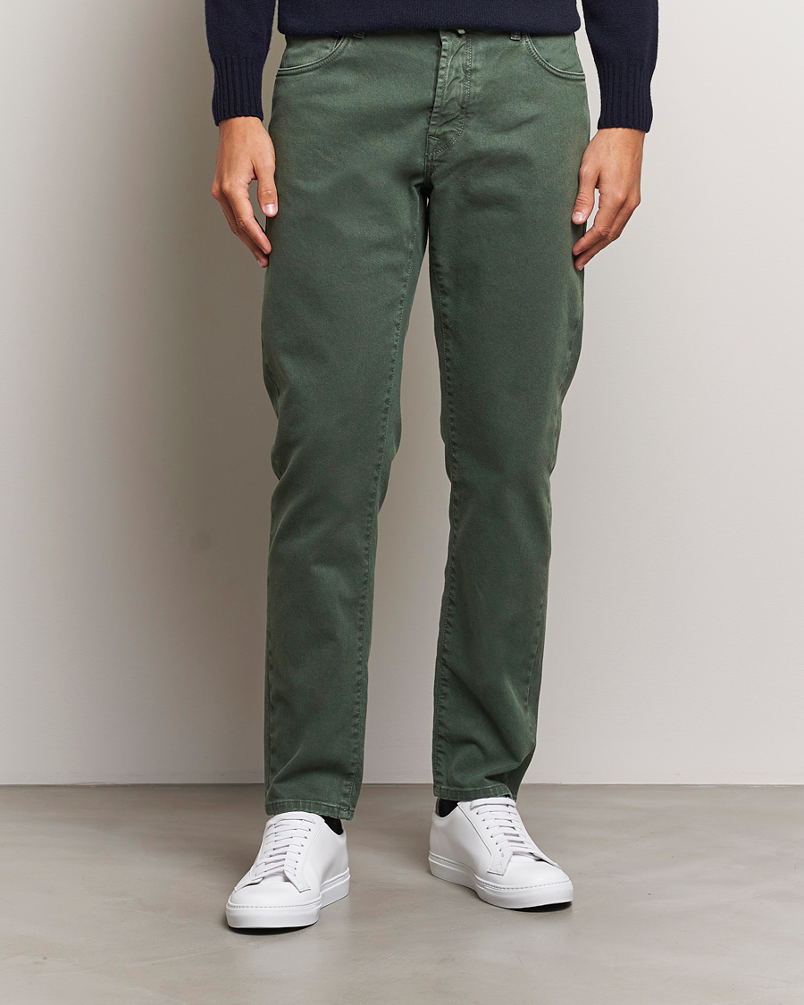 Men | Trousers | Incotex | 5-Pocket Bull Denim Pants Dark Green
