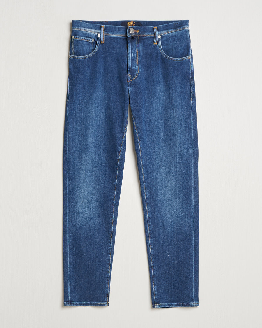 Men | Jeans | Incotex | 5-Pocket Stretch Denim Medium Blue