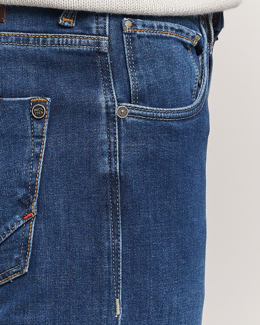Men | Jeans | Incotex | 5-Pocket Stretch Denim Medium Blue