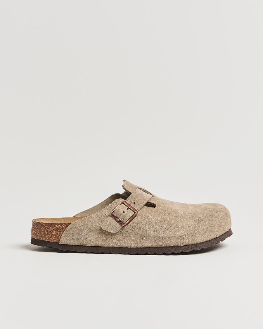 Men | Sandals & Slides | BIRKENSTOCK | Boston Soft Footbed Taupe Suede