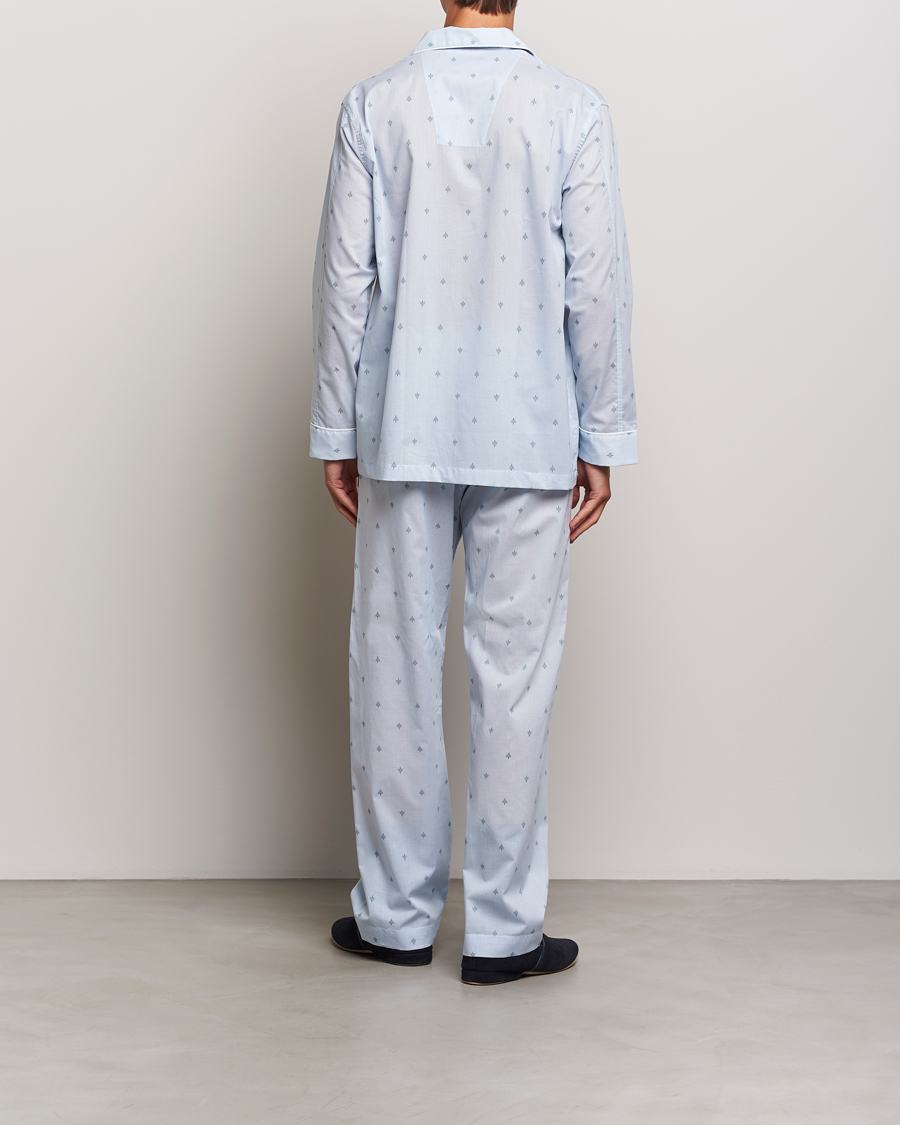 Men | Pyjamas & Robes | Derek Rose | Piped Cotton Pyjama Set Blue
