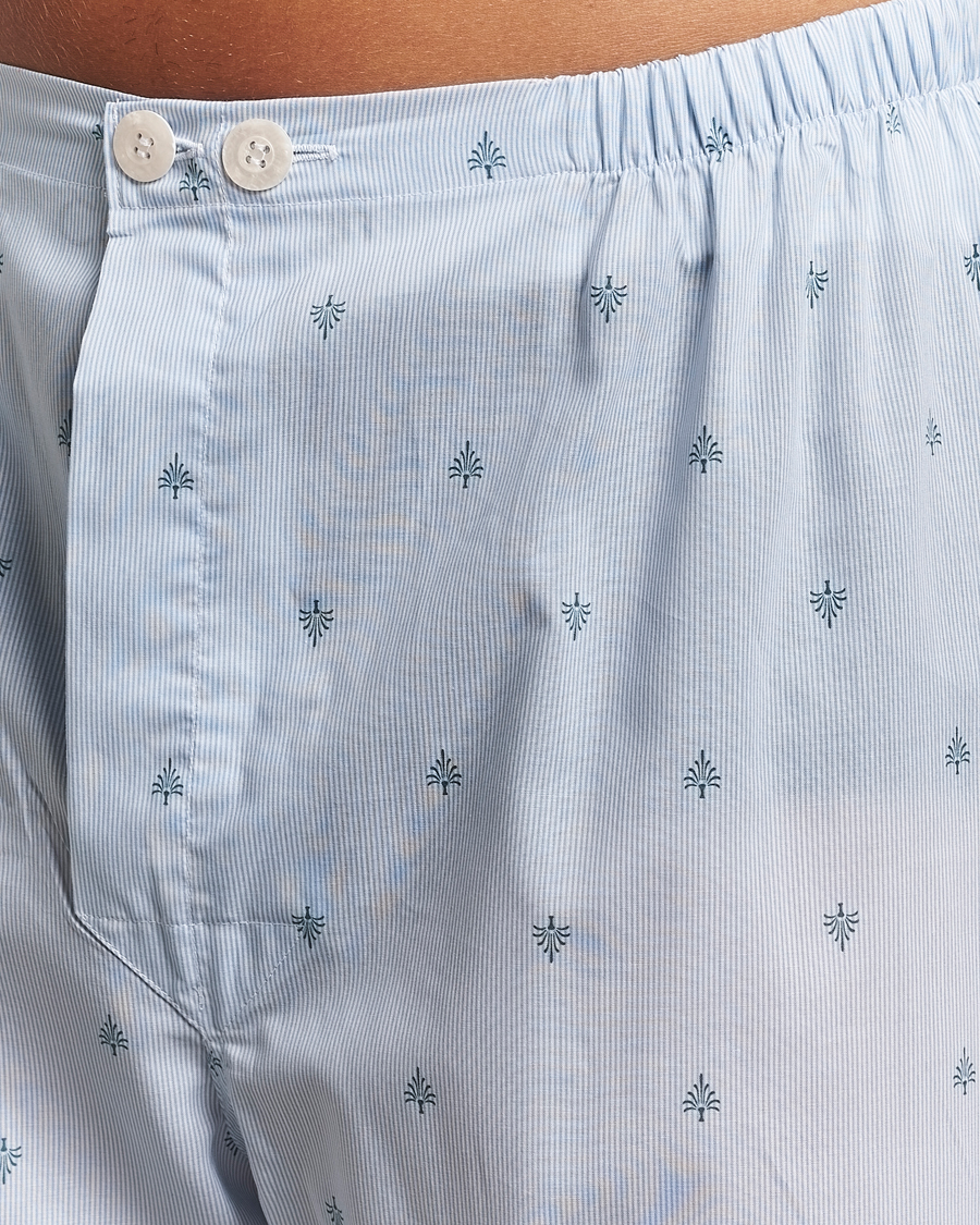 Men | Pyjamas & Robes | Derek Rose | Piped Cotton Pyjama Set Blue