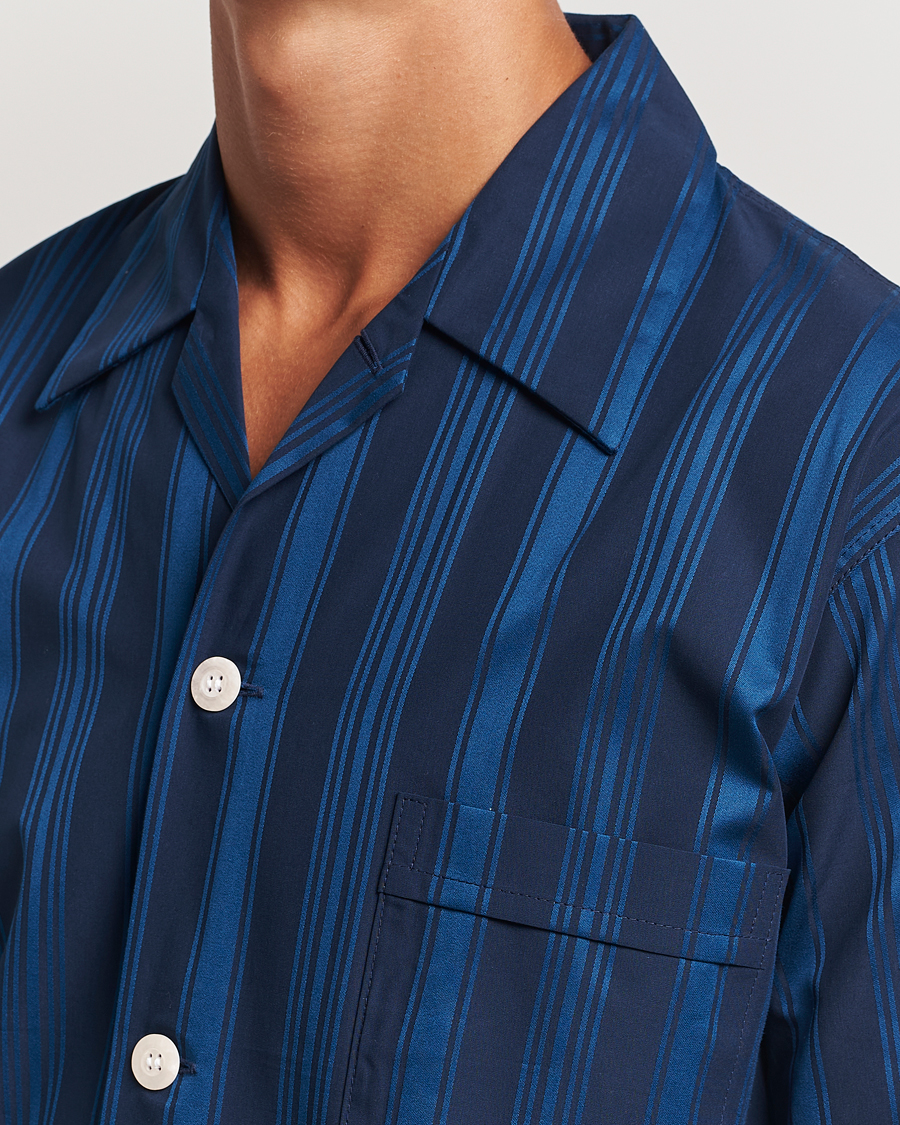 Men | Derek Rose Striped Cotton Pyjama Set Navy | Derek Rose | Striped Cotton Pyjama Set Navy
