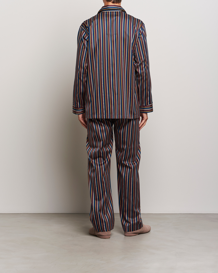 Men | Derek Rose Striped Cotton Pyjama Set Navy | Derek Rose | Striped Cotton Pyjama Set Navy