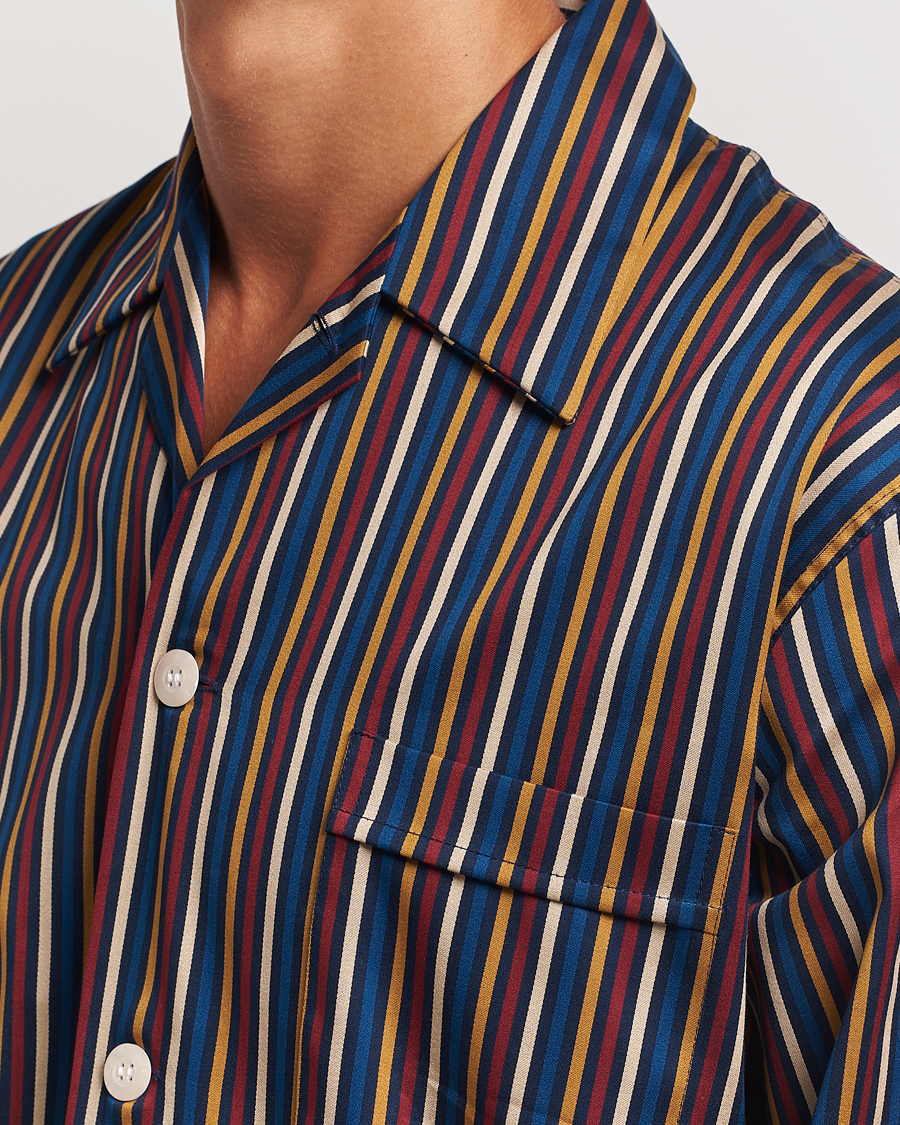 Men | Derek Rose Striped Cotton Pyjama Set Navy | Derek Rose | Striped Cotton Pyjama Set Navy