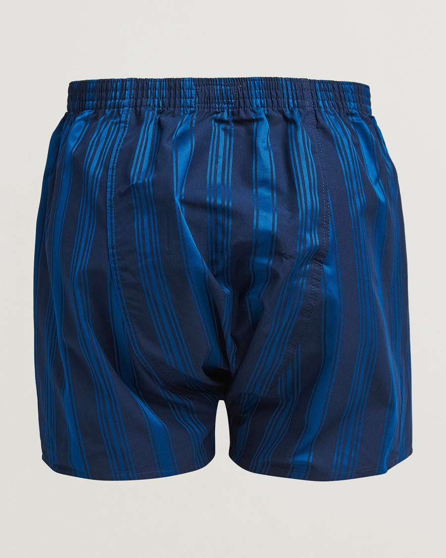 Men | Underwear & Socks | Derek Rose | Classic Fit Woven Cotton Boxer Shorts Navy