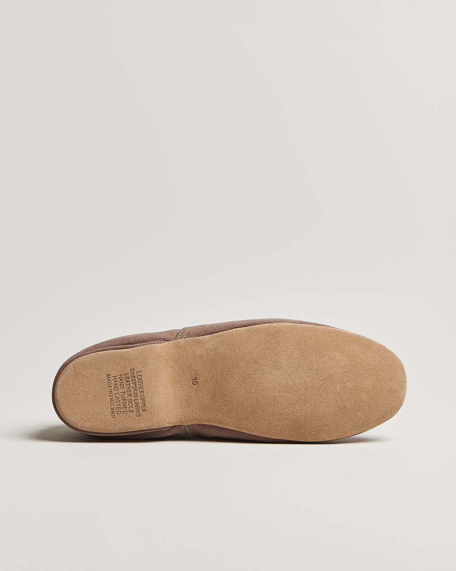 Men | Derek Rose Crawford Sheepskin Suede Slippers Beige | Derek Rose | Crawford Sheepskin Suede Slippers Beige