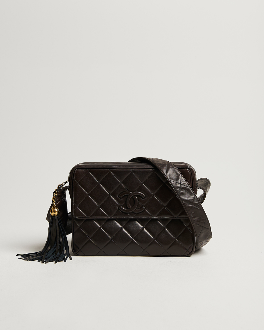 Men | Gifts for Her | Chanel Pre-Owned | Tassel Flap Shoulder Bag Black Lambskin