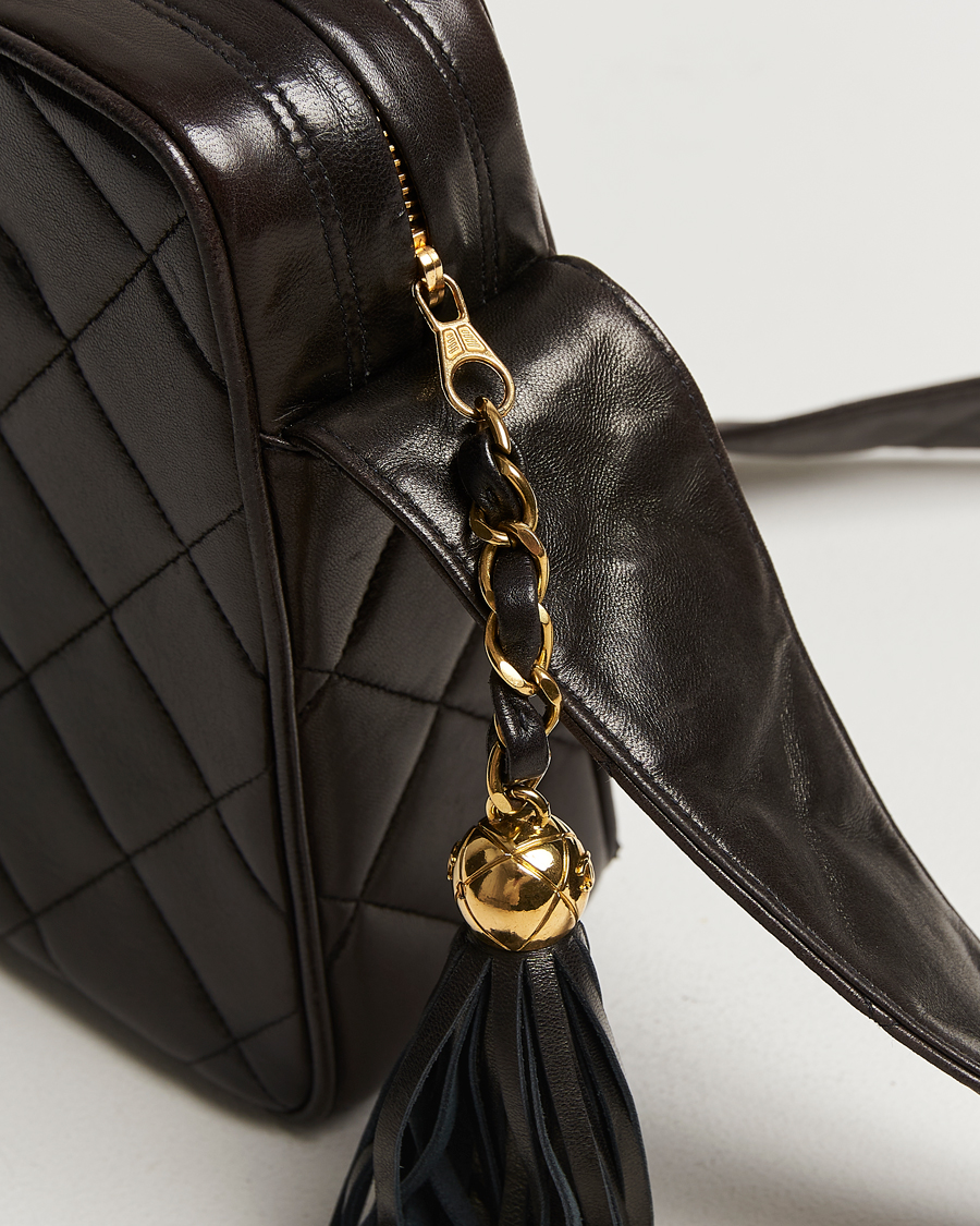Men | Gifts for Her | Chanel Pre-Owned | Tassel Flap Shoulder Bag Black Lambskin