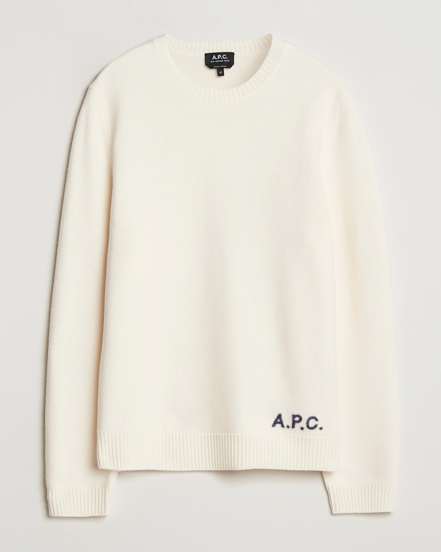 Men | Sweaters & Knitwear | A.P.C. | Edward Wool Knitted Sweater Ecru