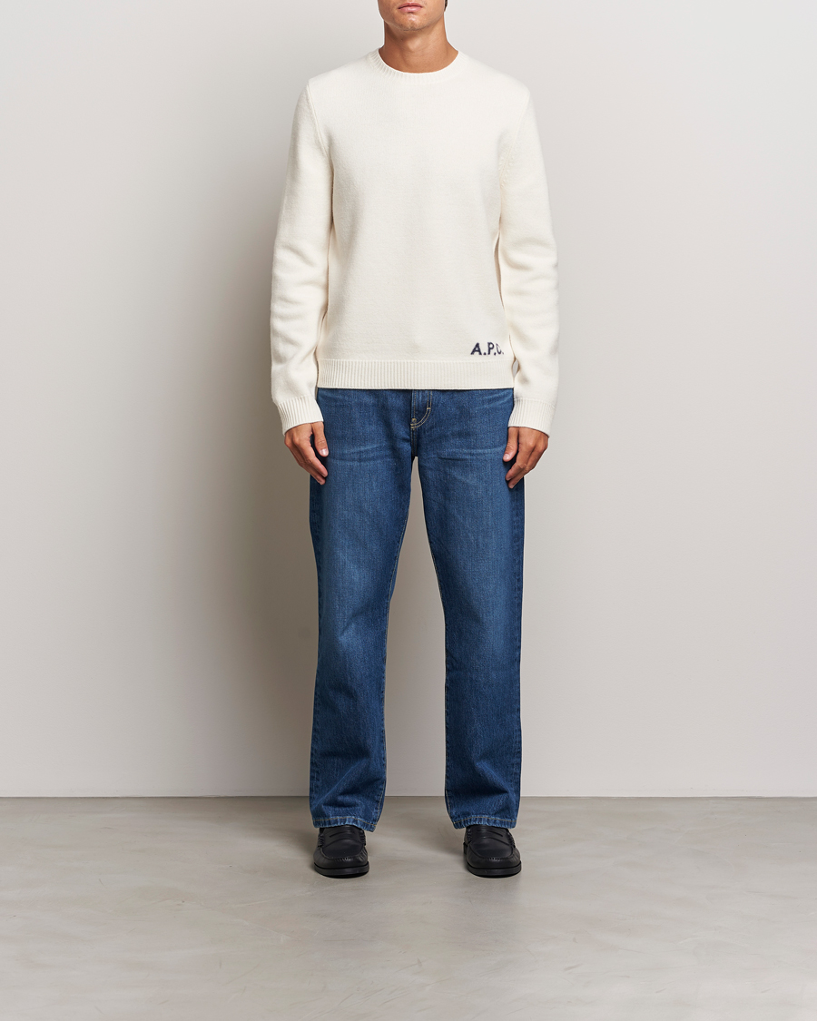 Men | Sweaters & Knitwear | A.P.C. | Edward Wool Knitted Sweater Ecru
