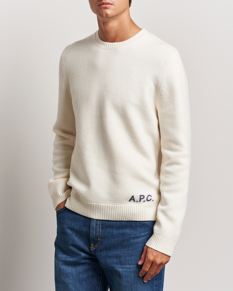 Men | Sweaters & Knitwear | A.P.C. | Edward Wool Knitted Sweater Ecru