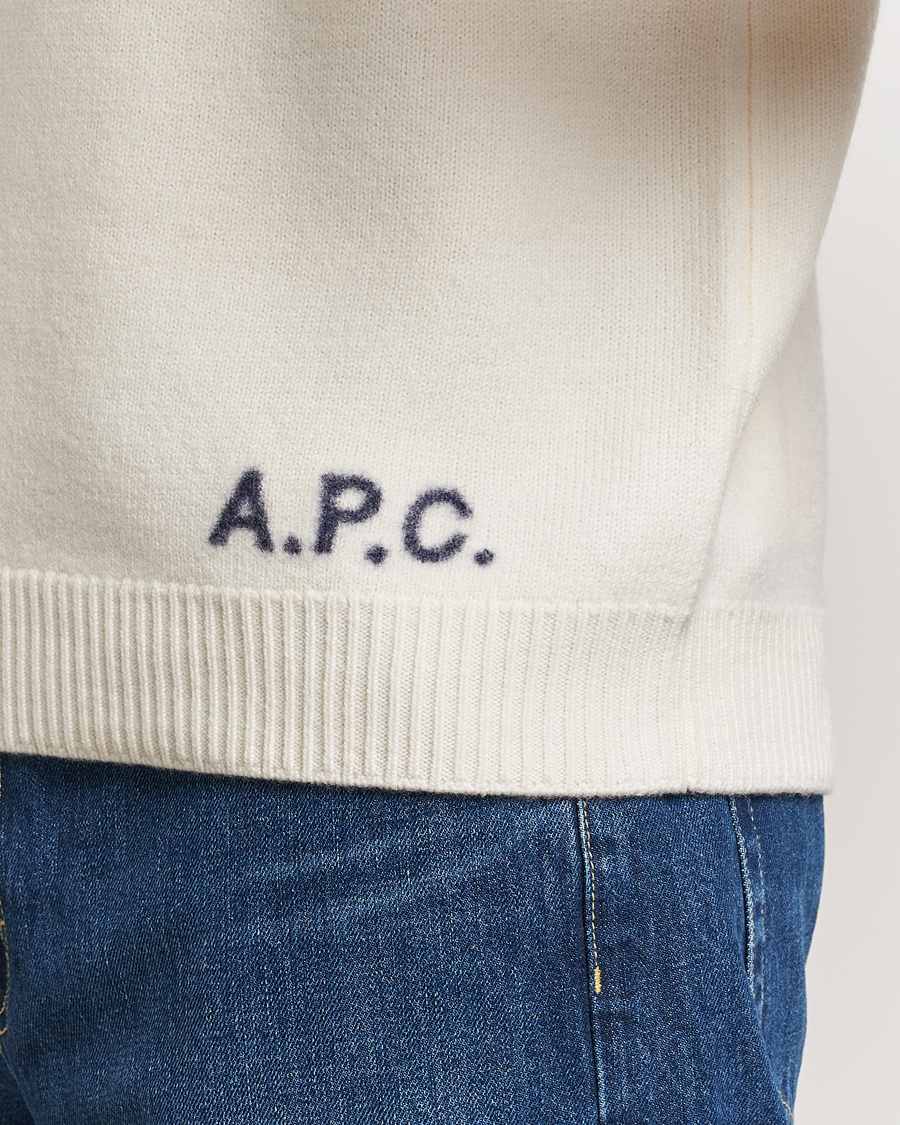 Men | Sweaters & Knitwear | A.P.C. | Edward Wool Knitted Sweater Ecru