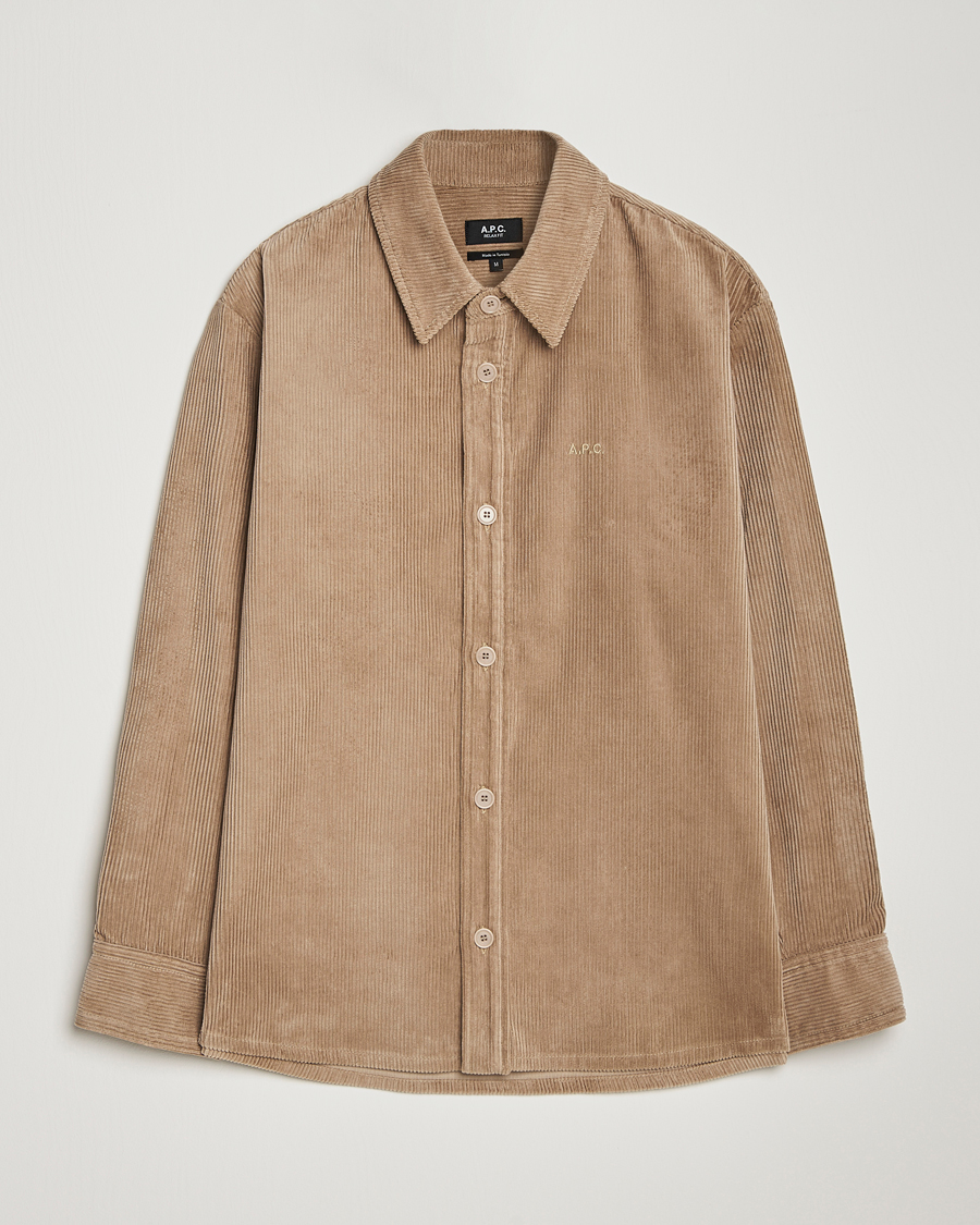 Men | Shirts | A.P.C. | Bobby Corduroy Overshirt Beige