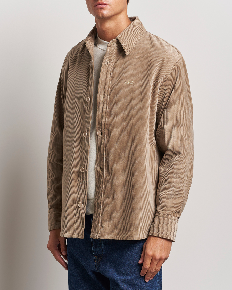 Men | Shirts | A.P.C. | Bobby Corduroy Overshirt Beige