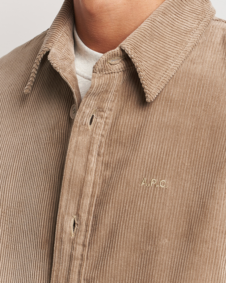 Men | Shirts | A.P.C. | Bobby Corduroy Overshirt Beige
