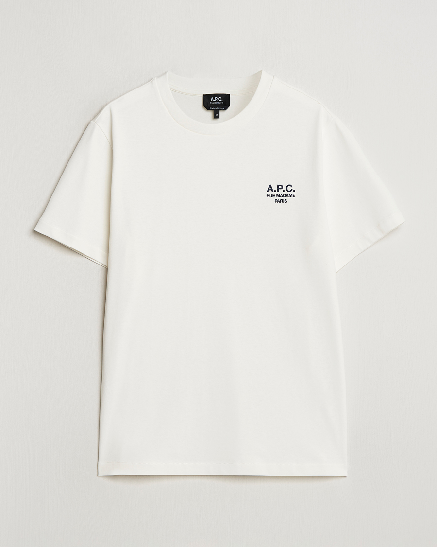 Men | T-Shirts | A.P.C. | Rue Madame T-Shirt White/Dark Navy