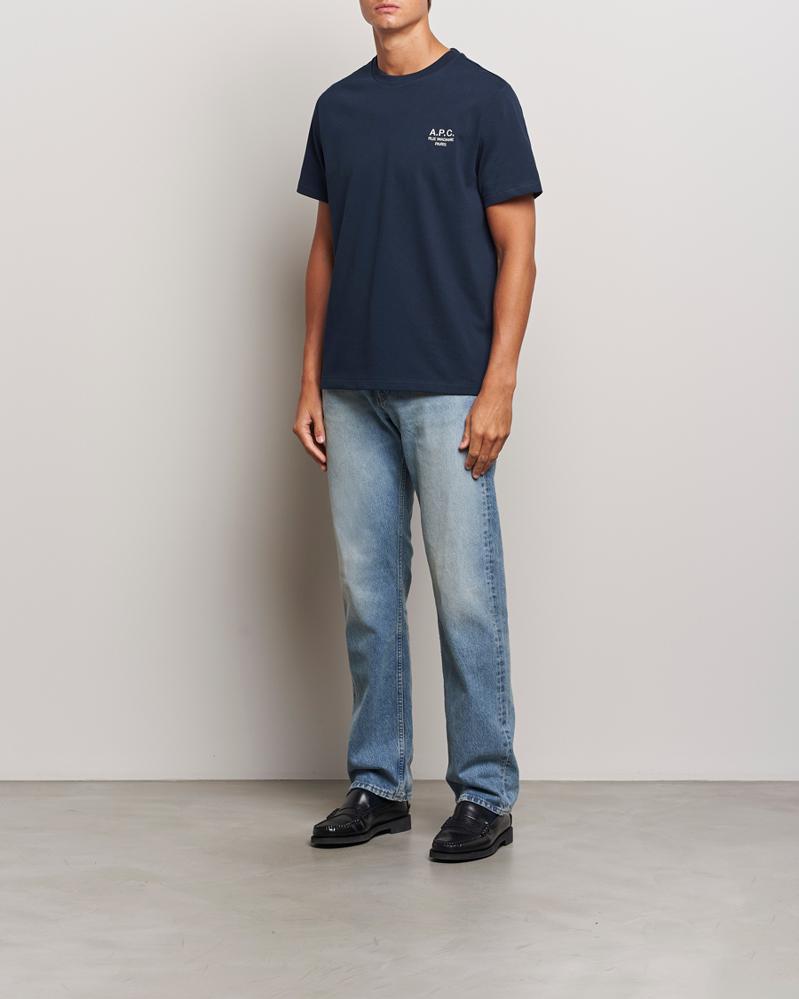 Men | T-Shirts | A.P.C. | Rue Madame T-Shirt Dark Navy/Ecru