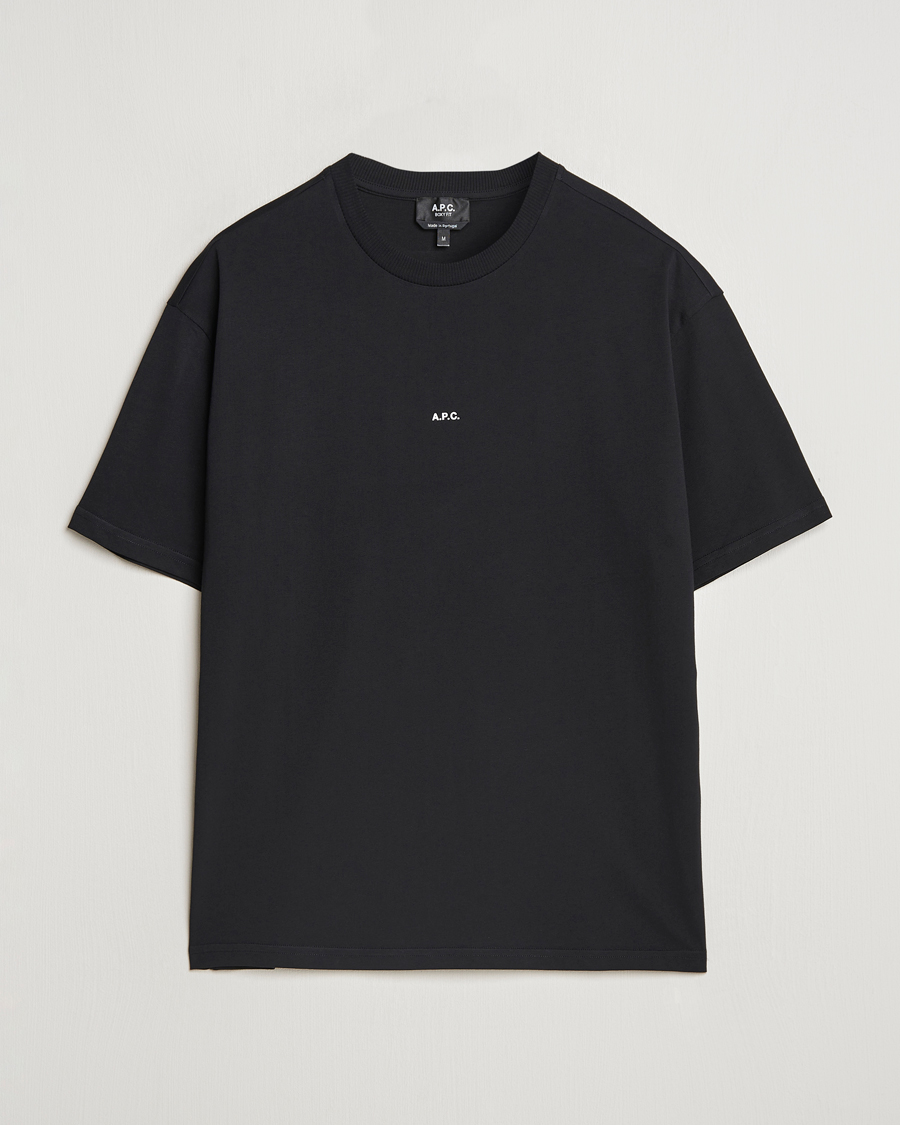Men | T-Shirts | A.P.C. | Boxy Micro Center Logo T-Shirt Black