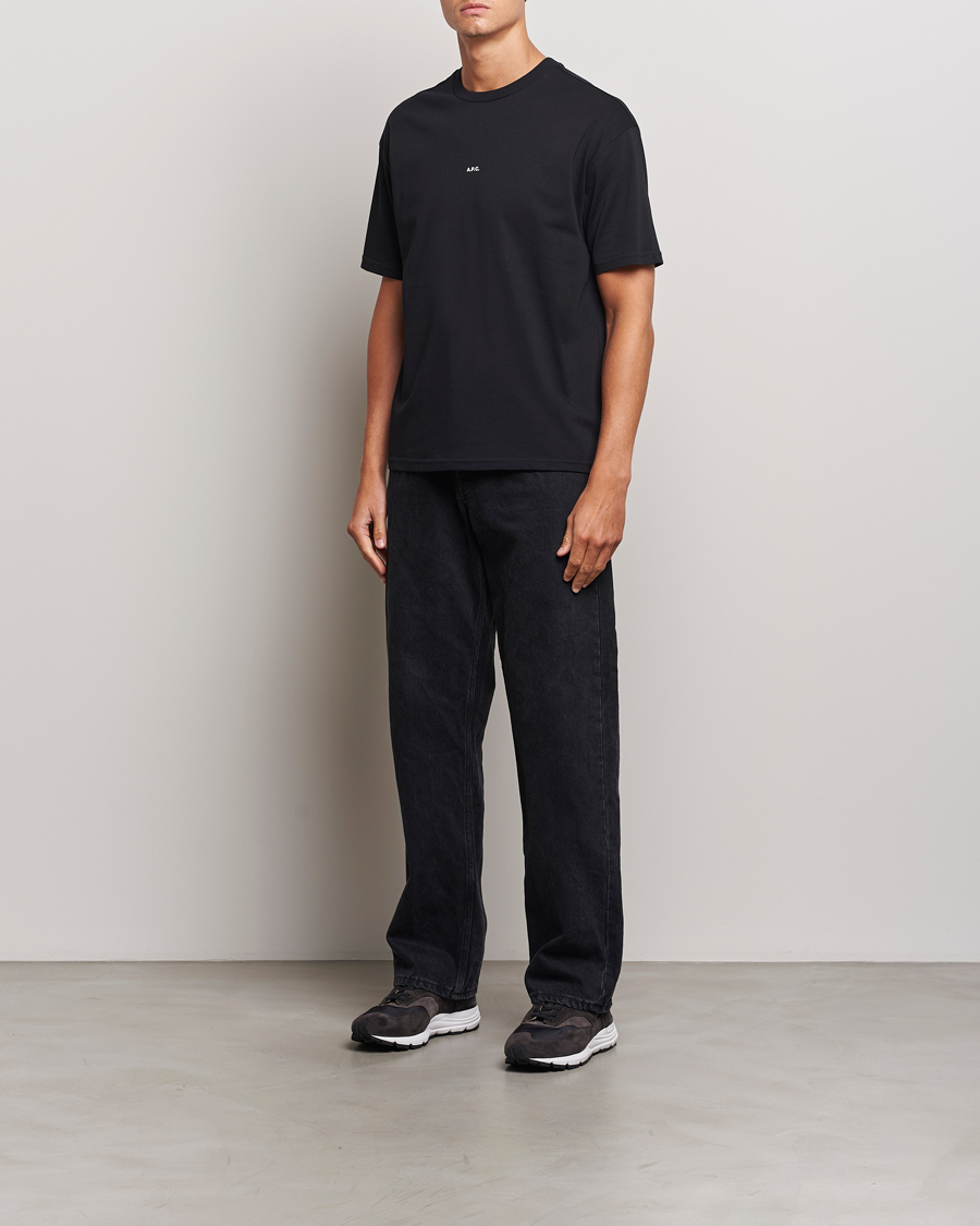 Men | T-Shirts | A.P.C. | Boxy Micro Center Logo T-Shirt Black