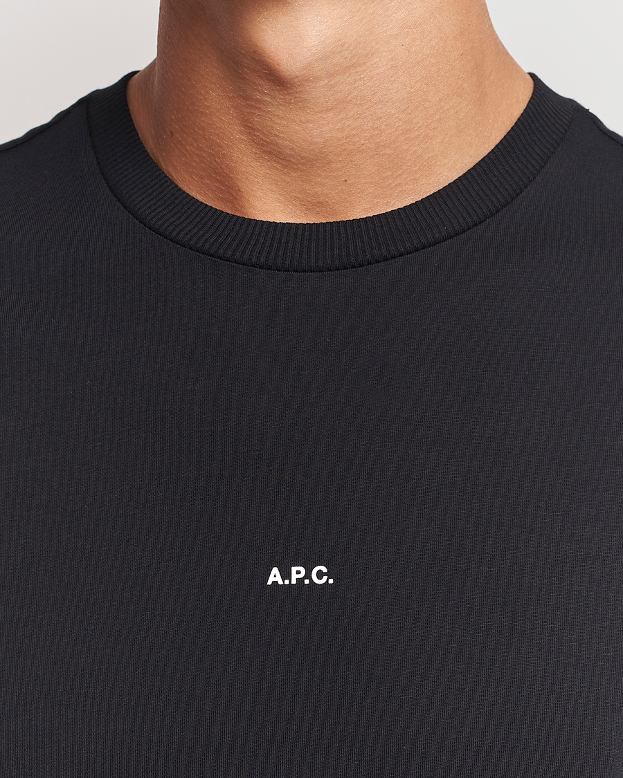 Men | T-Shirts | A.P.C. | Boxy Micro Center Logo T-Shirt Black