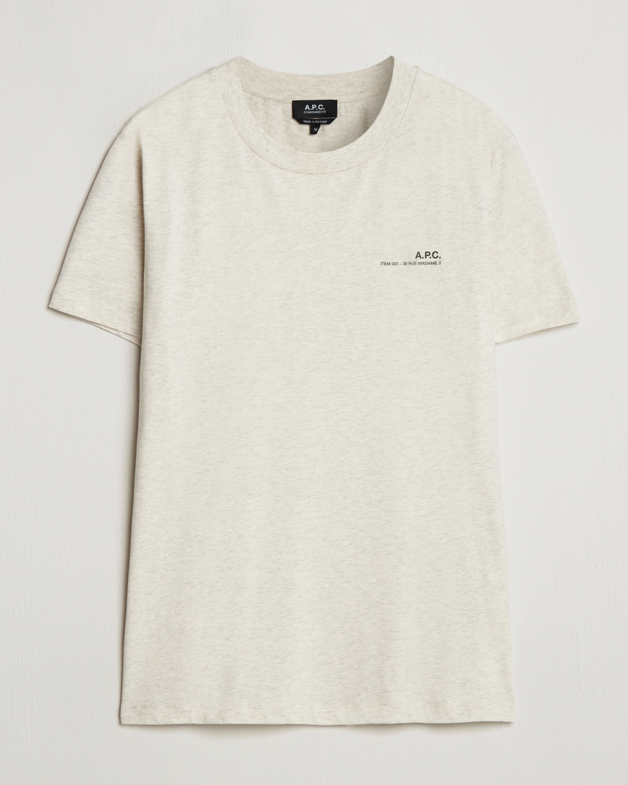Men | T-Shirts | A.P.C. | Item T-Shirt Ecru Chine
