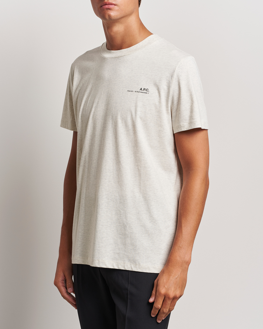 Men | T-Shirts | A.P.C. | Item T-Shirt Ecru Chine