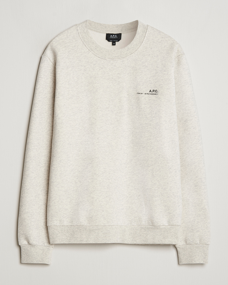 Men | Sweaters & Knitwear | A.P.C. | Item Sweatshirt Ecru Chine